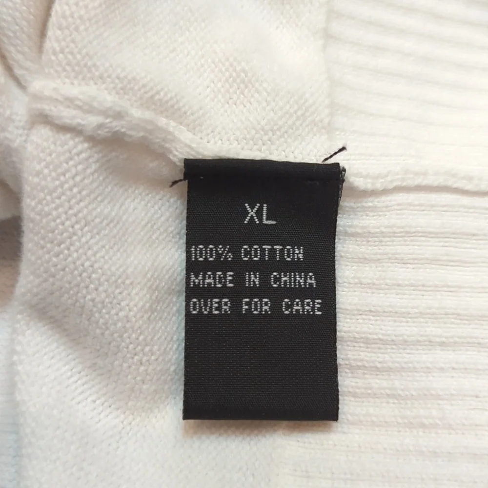B*Design Women's White 3/4 Sleeve Cardigan Size XL 100% Cotton